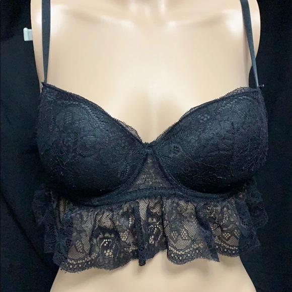𝅺FREDRICK’S of Hollywood black with hanging lace - Picture 2 of 5